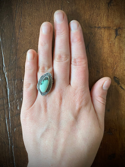 Sterling Dust: New Lander Turquoise Ring size 6.5