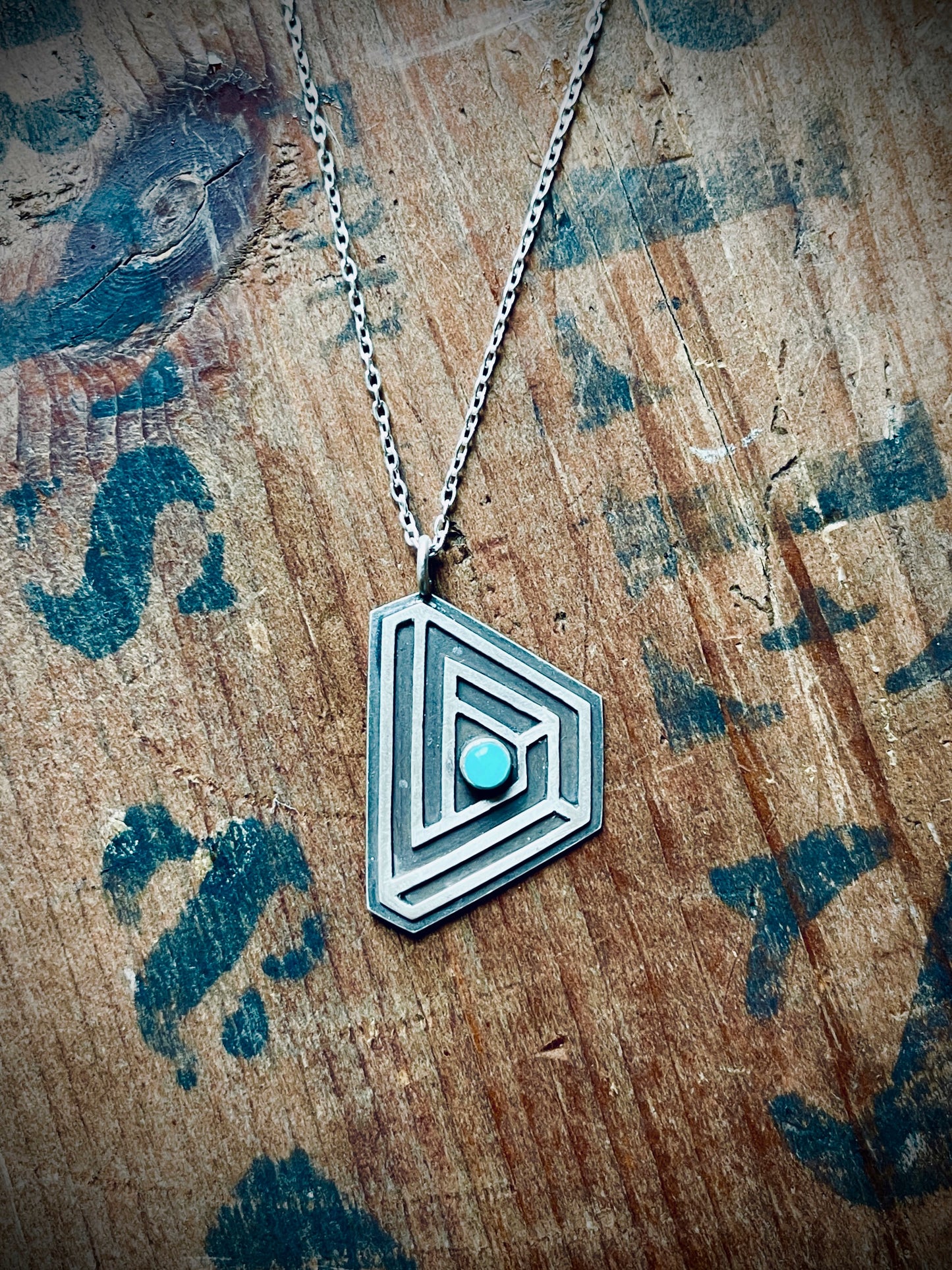 Sacred Geometry: Trapezoid Amazonite Pendant