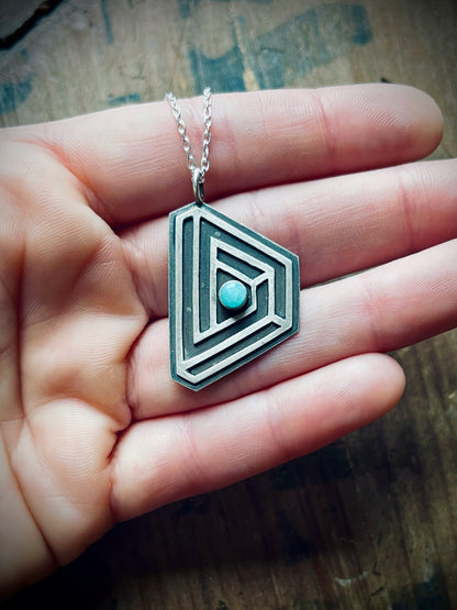 Sacred Geometry: Trapezoid Amazonite Pendant