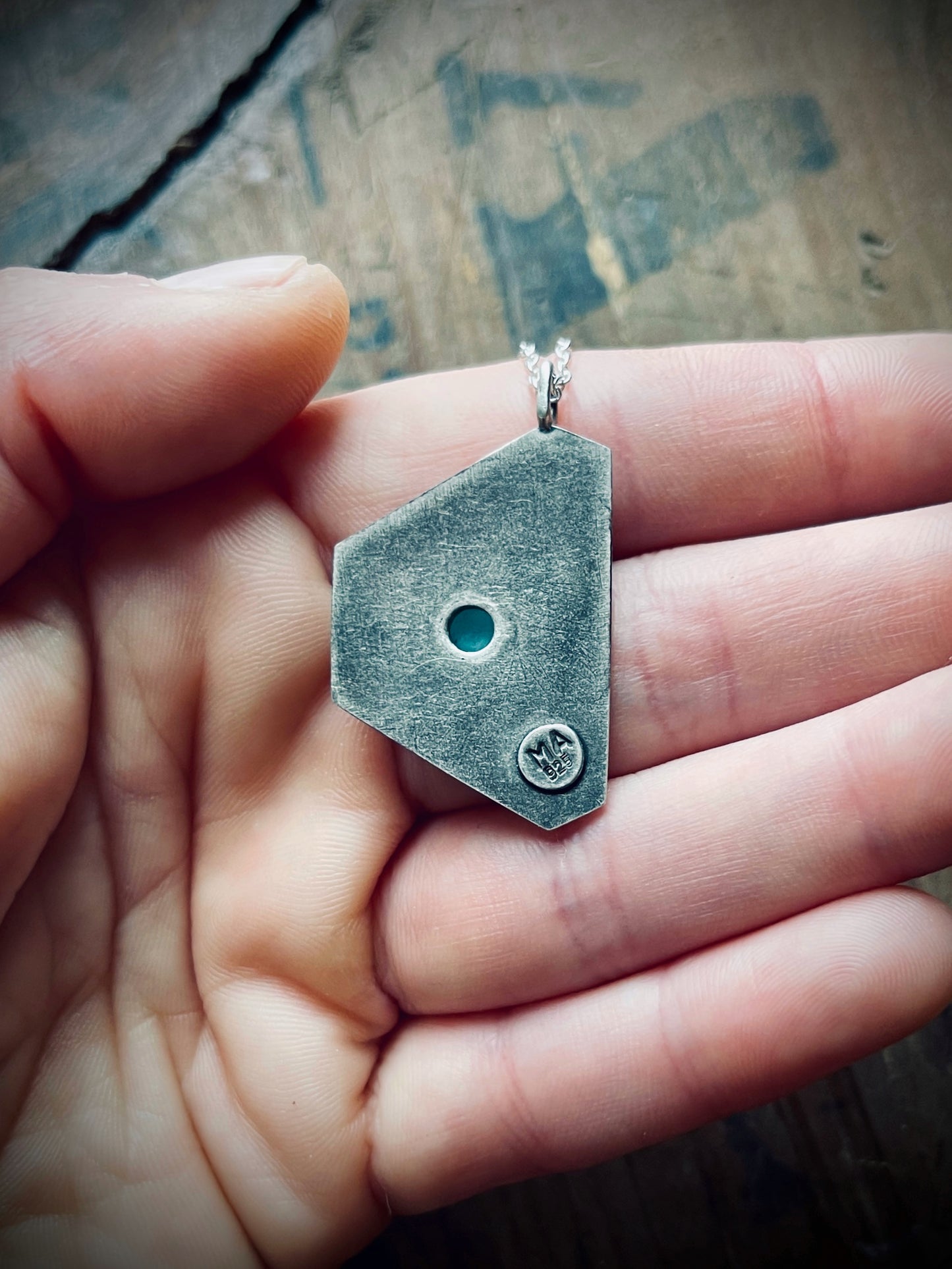 Sacred Geometry: Trapezoid Amazonite Pendant