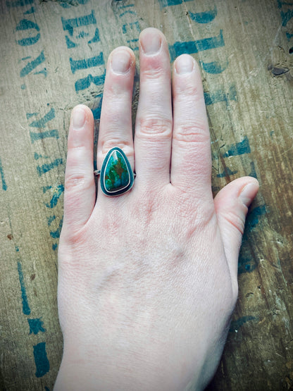 Hummingbird Chrysocolla Ring Size 6.25