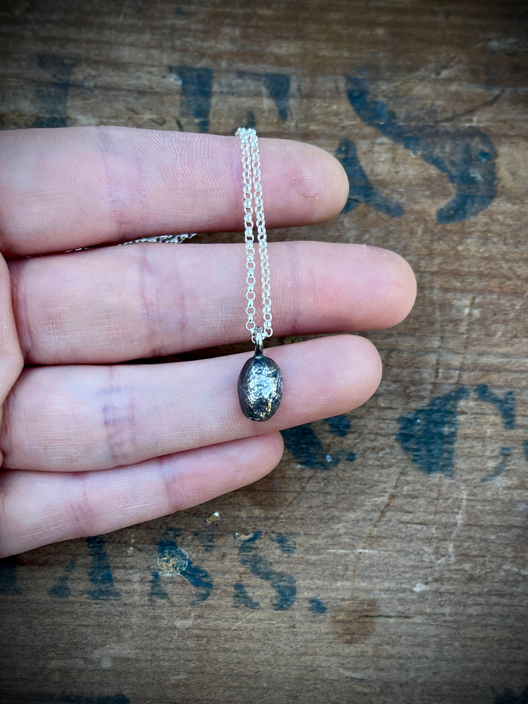 Coffee Beans! Silver Pendant Necklace – MAtherton Metals