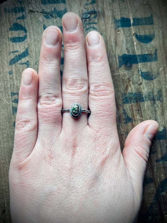 Royston Ribbon Turquoise Ring (Hex band) Size 8.25